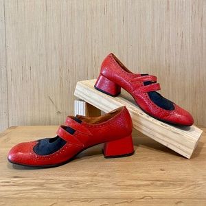 60s Mary Jane Spectators Red & Black Size 7